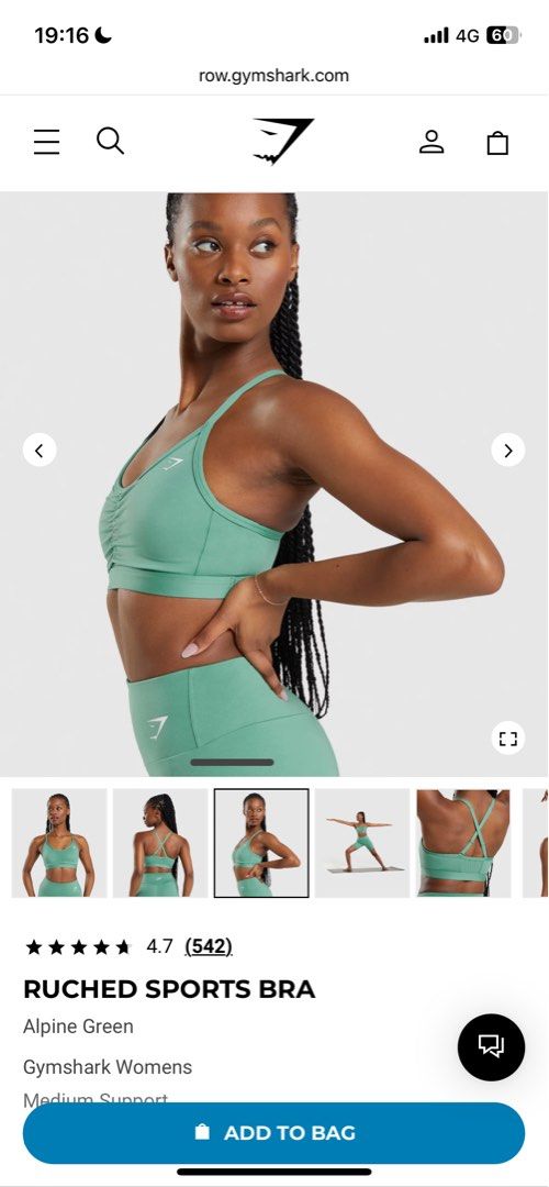 Gymshark ruched sports bra, Women's Fashion, Activewear on Carousell
