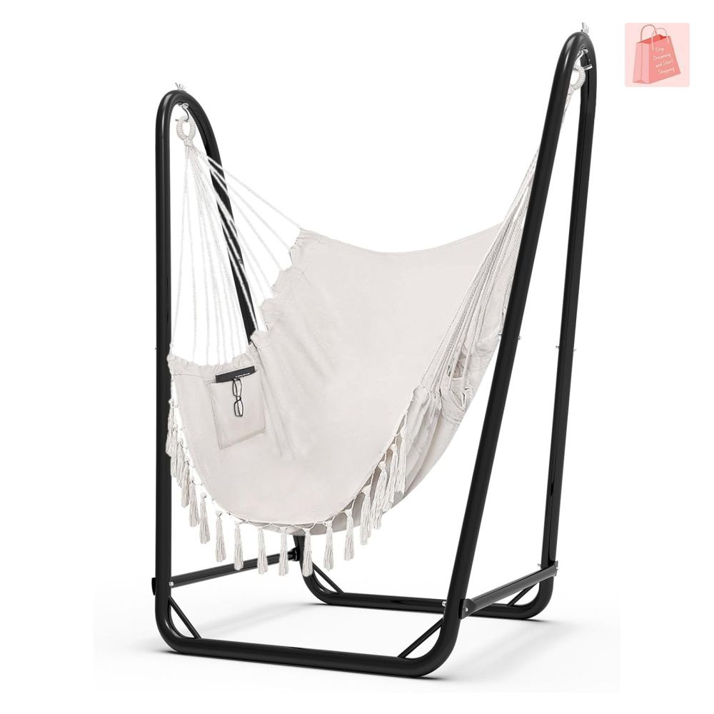 Hammock Chair with Stand Heavy Duty Hanging Chair with Stand for Indoor Outdoor Sturdy Swing Chair with Stand Max Load 350 pounds Medium Furniture Home Living Furniture Chairs on Carousell
