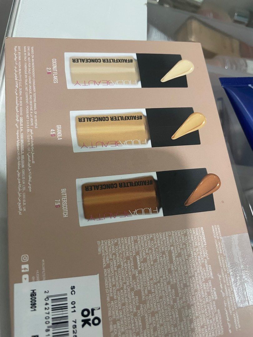 Huda Concealer Testers (Shade Finders) (Category: Makeup) located in Las Pinas. Submitted by preloved_ven (Listing ID 1281345310, Image 2). Description: from look ph.