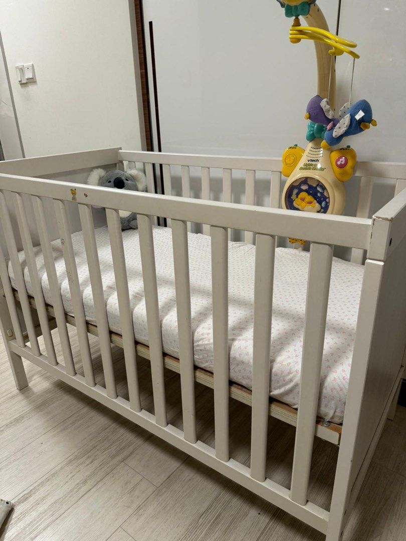 IKEA baby cot with Traumeland mattress, Babies & Kids, Baby Nursery & Kids Furniture, Cots