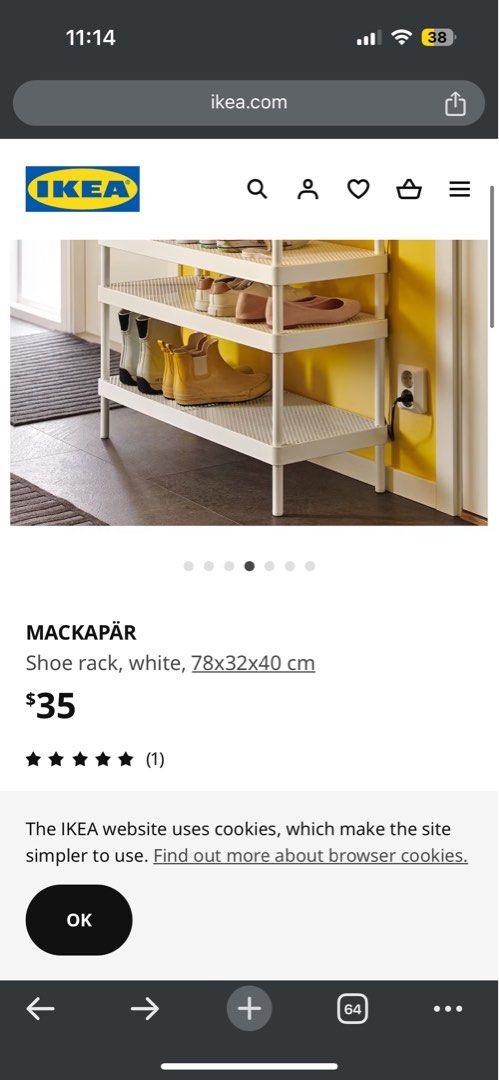 IKEA MACKAPAR Shoe Rack, Furniture & Home Living, Furniture, Shelves ...