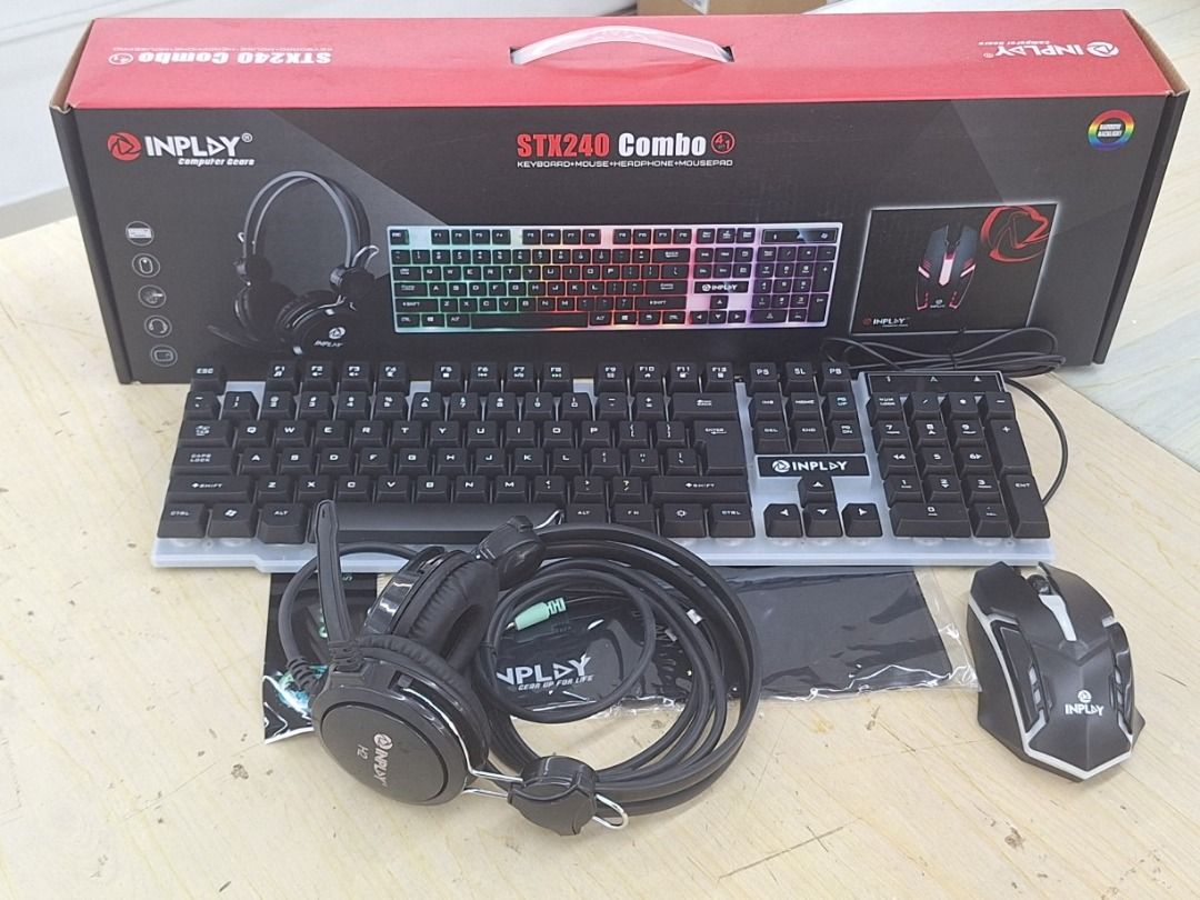 INPLAY STX240 COMBO (Category: Computer Keyboard) located in Manila. Submitted by crisantow (Listing ID 1281237137, Image 2). Description: 💥 INPLAY STX240 COMBO 💥 🔖PHP 850 ☑ MOUSE ☑ KEYBOARD ☑ RGB HEADSET ☑ EXTENDED MOUSE PAD .