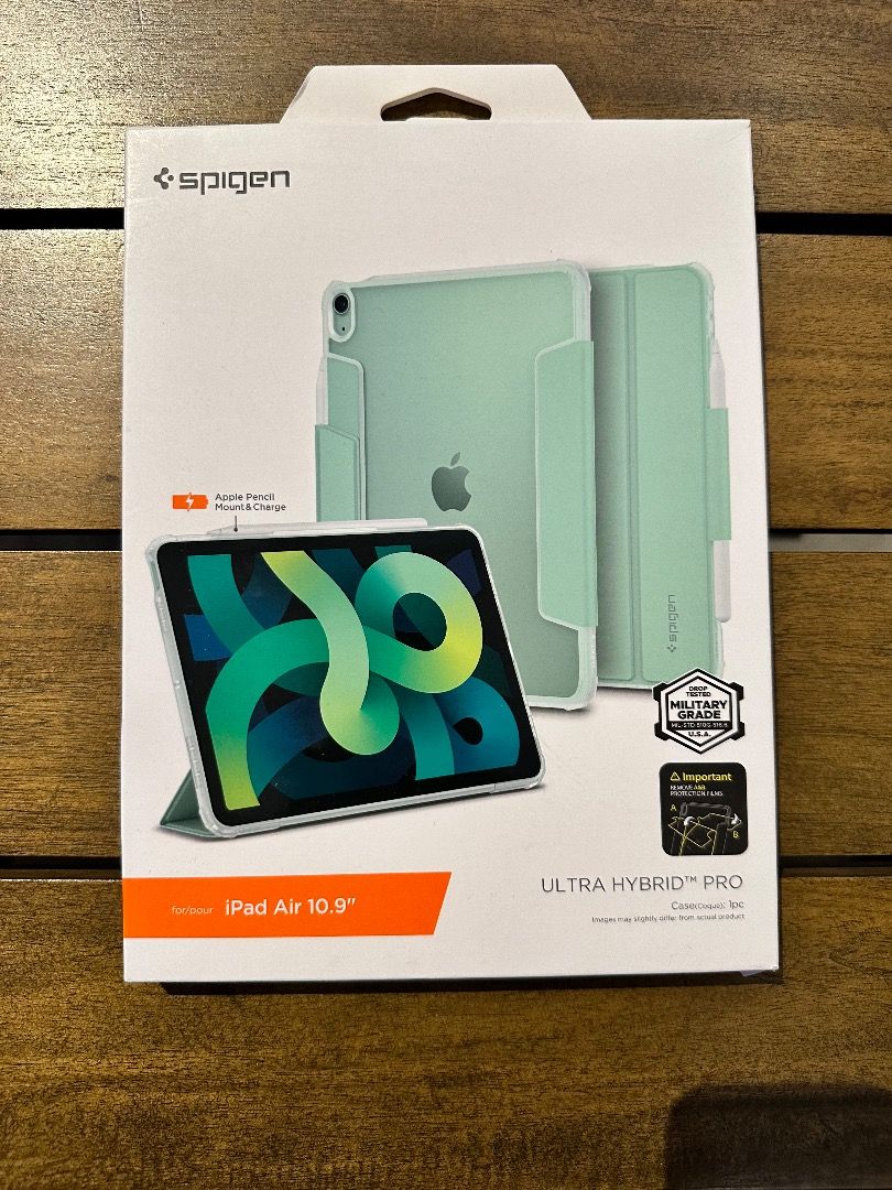 iPad Air Case - Spigen (Green) (Category: Cases & Sleeves) located in Pasig City. Submitted by trust_dailyph (Listing ID 1281249665, Image 1). Description: Very Lightly used and in good condition; all parts are working and in good condition; Authentic Spigen Product (guaranteed) Compatible with: 11 inch iPad Air 4th Gen and iPad Pro 11 inch (1st and 2nd gen) Originally bought for 2,100; Ultra hybrid pro material RFS: Need Funds; I seldomly use th