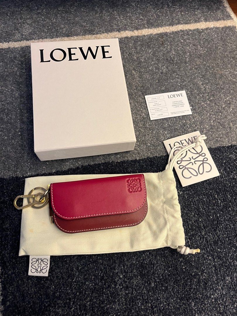 loewe Burgundy Gate Mini Wallet Chain Barang Mewah Tas Dompet di Carousell