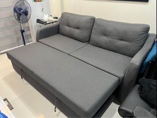 L-CARLOS SOFA BED IN FABRIC (3 seater)