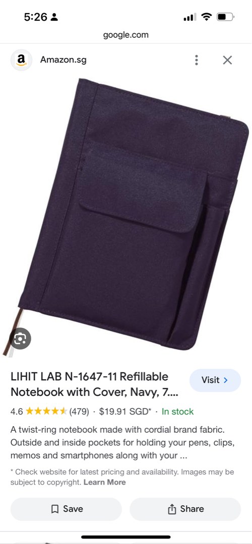 A5 Lihit Lab Notebook Cover in Olive and Navy, Hobbies & Toys