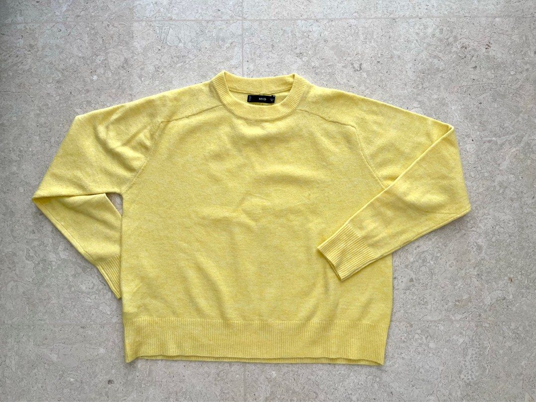 Mango Knitted Sweater Yellow Sweater Pullover Yellow Jumper