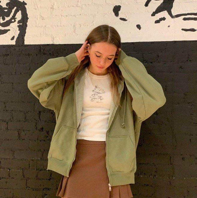 matcha green hoodie zip up Women s Fashion Coats Jackets and Outerwear on Carousell