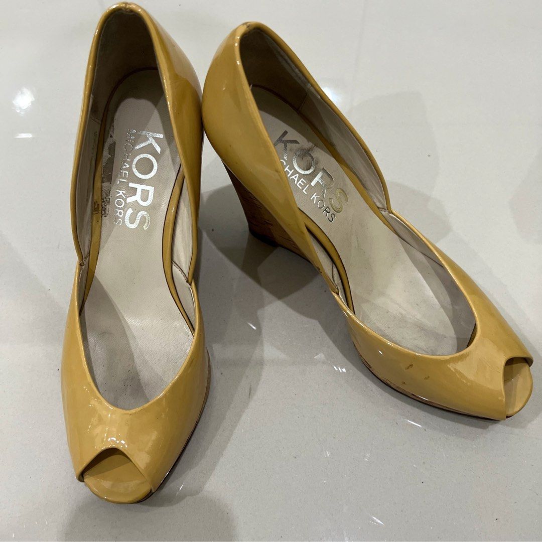 Michael kors sales yellow wedges