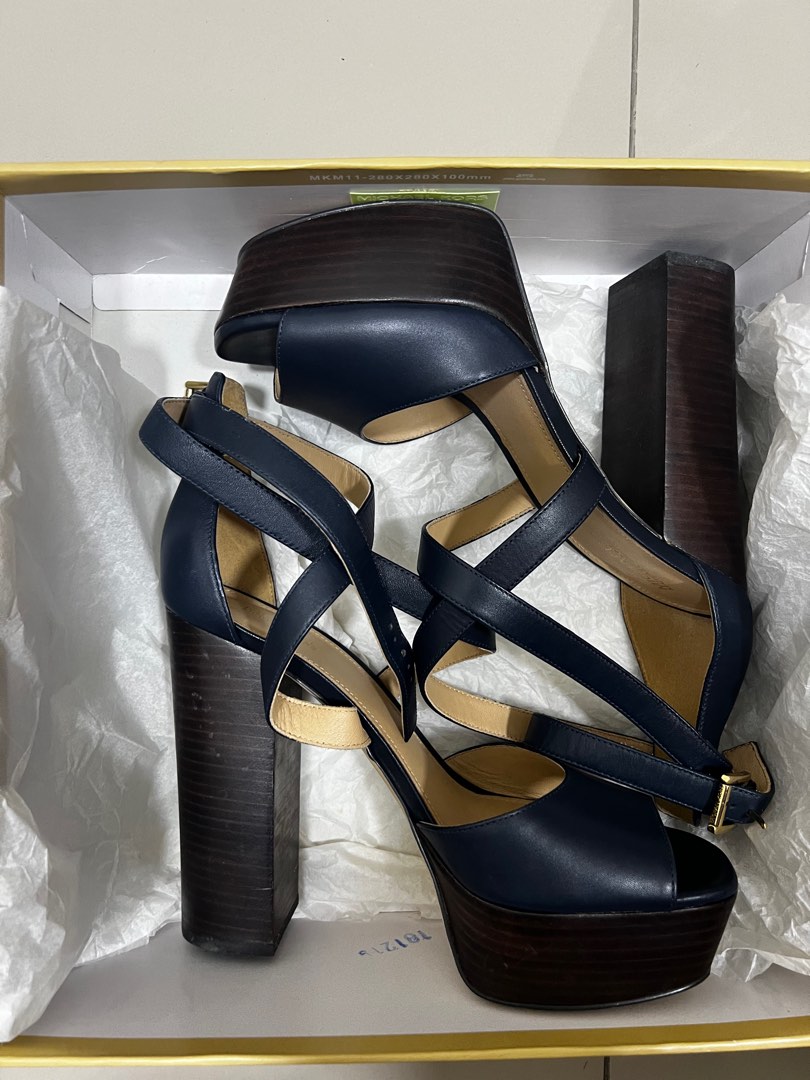 MICHAEL KORS BURKE PLATFORM LEATHER HEELS