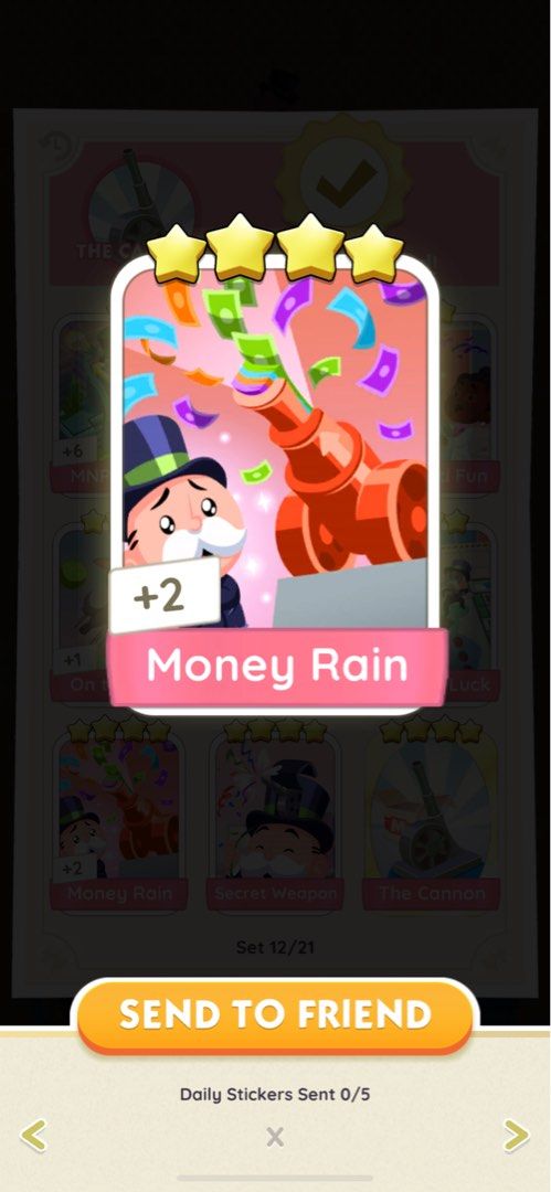 Money Raining Sticker money rain monopoly go sticker, Video Gaming, Gaming Accessories, In ...
