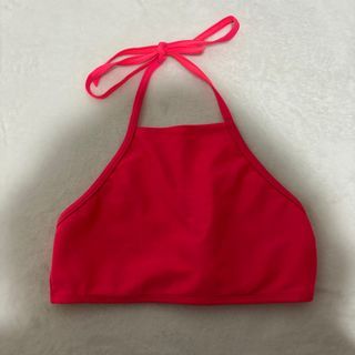 Neon Pink Cropped Swimsuit Top