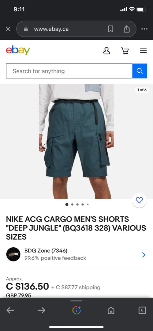 NIKE ACG CARGO MEN S SHORTS DEEP JUNGLE BQ3618 328 VARIOUS SIZES Men s Fashion Bottoms Shorts on Carousell