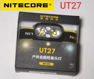 Nitecore UT27 dual beam headlamp, 520 lumens, 1300mAh battery included, supports 3 x AAA batteries