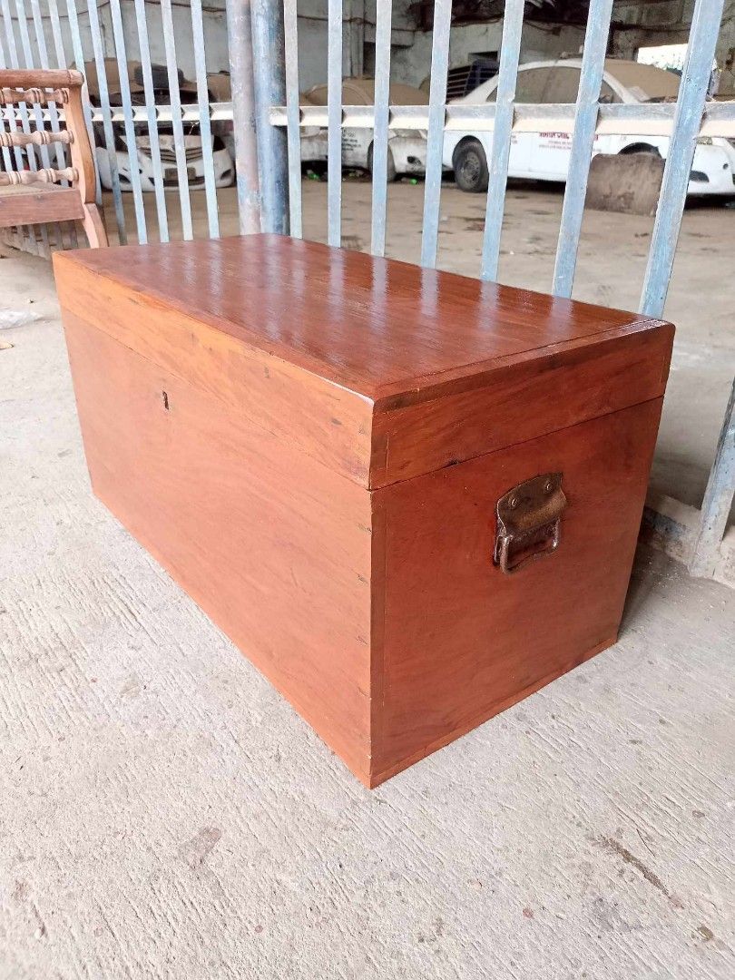 Old Baul (Category: Storage Boxes & Baskets) located in Paranaque City. Submitted by mommykiee (Listing ID 1281302841, Image 3). Description: Old baul Made of narra wood Size: L30 W15 H16inch Newly stripped & varnished Ready to use.