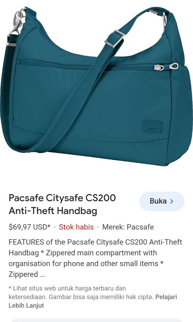 Pacsafe hotsell citysafe cs200