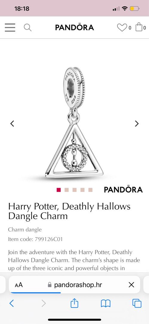 Deathly hallows pandora discount charm