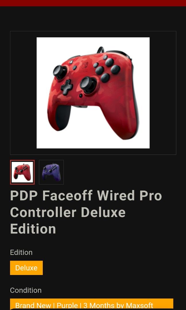 PDP Faceoff Wired Pro Controller Video Gaming Gaming Accessories