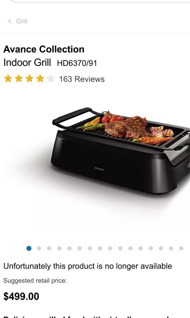 Philips Smokeless Electric Indoor Grill TV Home Appliances