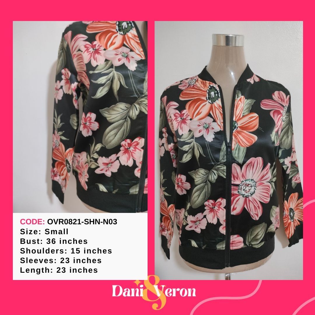 Floral Print Zip Up Jacket main image 1