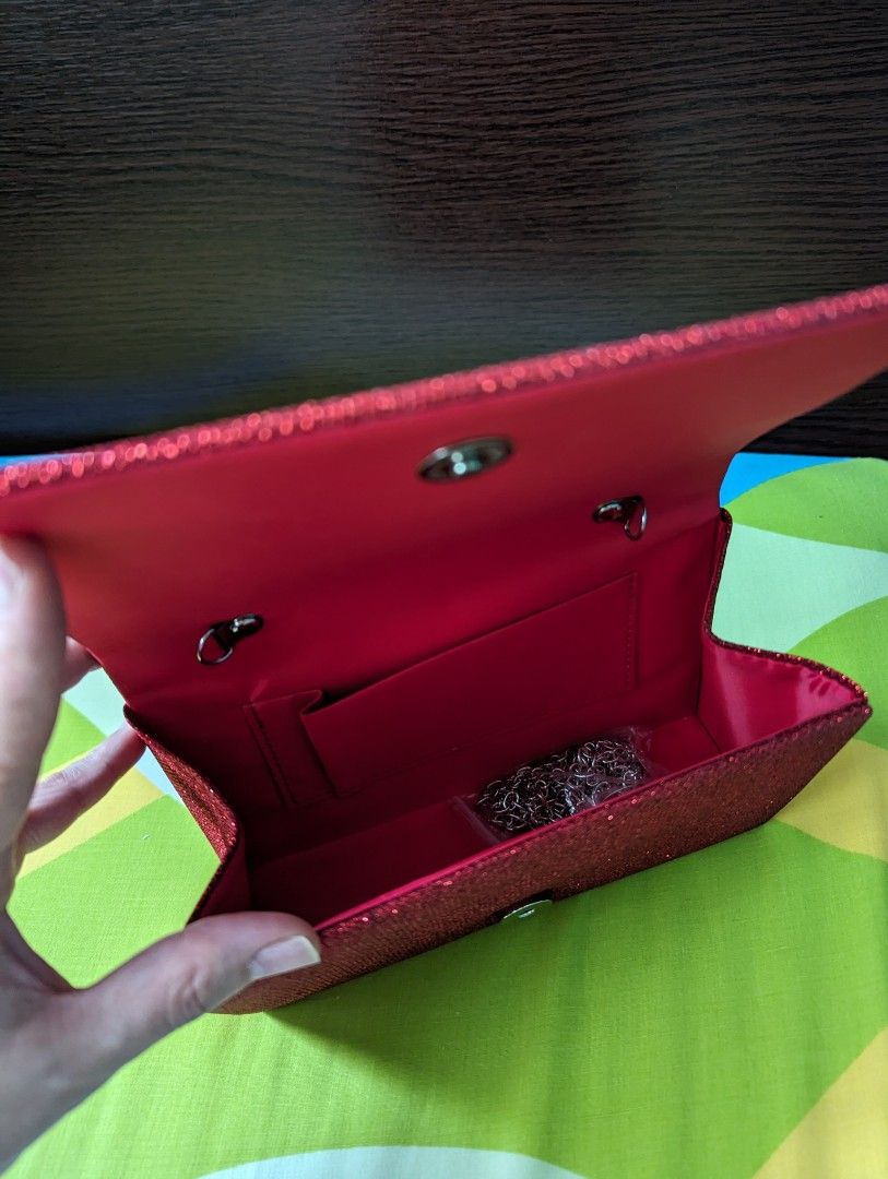 Red new arrivals evening clutch