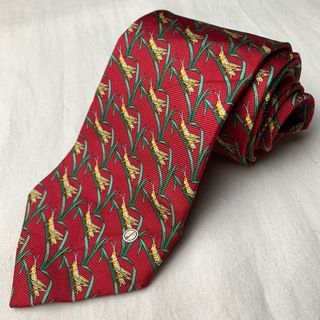 Dunhill Red Grasshopper Novelty Print Necktie