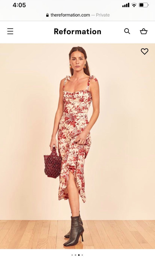 Reformation red midi dress store