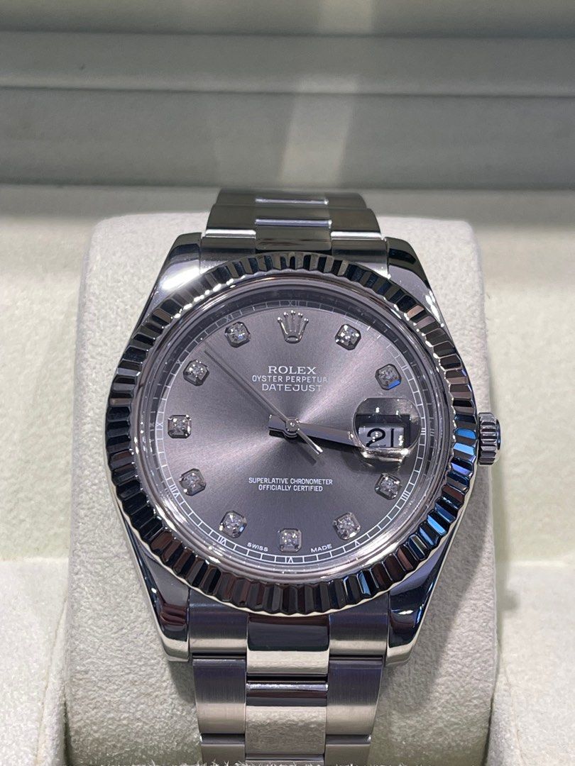 Rolex datejust ii rhodium diamond dial store