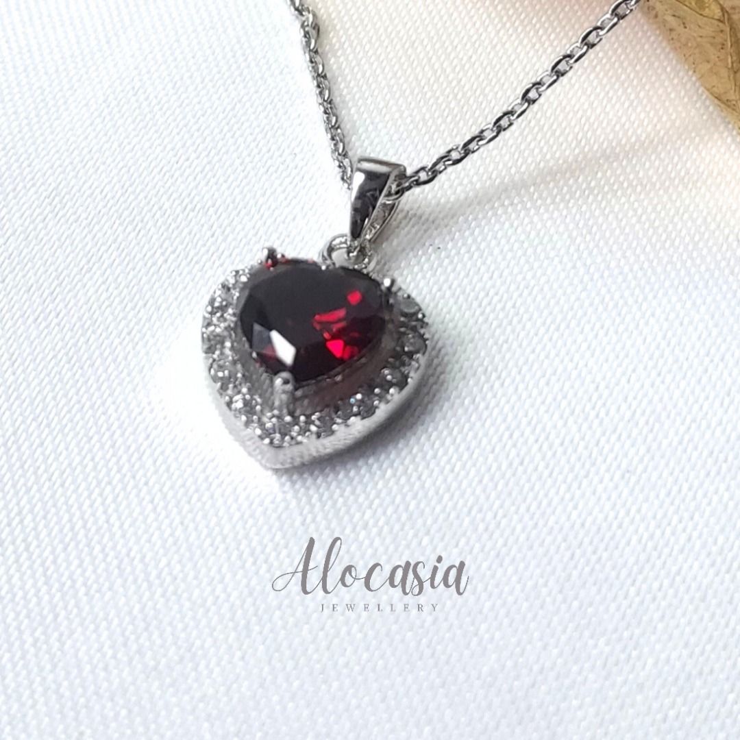 Red cubic zirconia necklace online