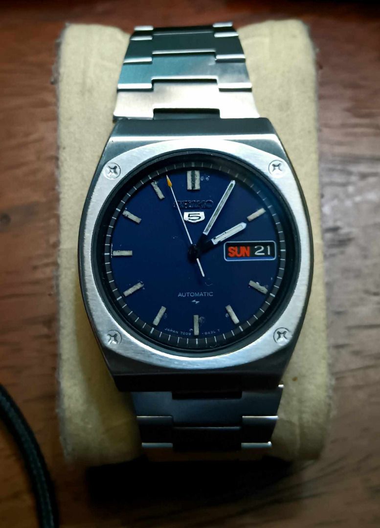 Seiko 5 7009 8370 Automatic Men s Watch Blue Dial