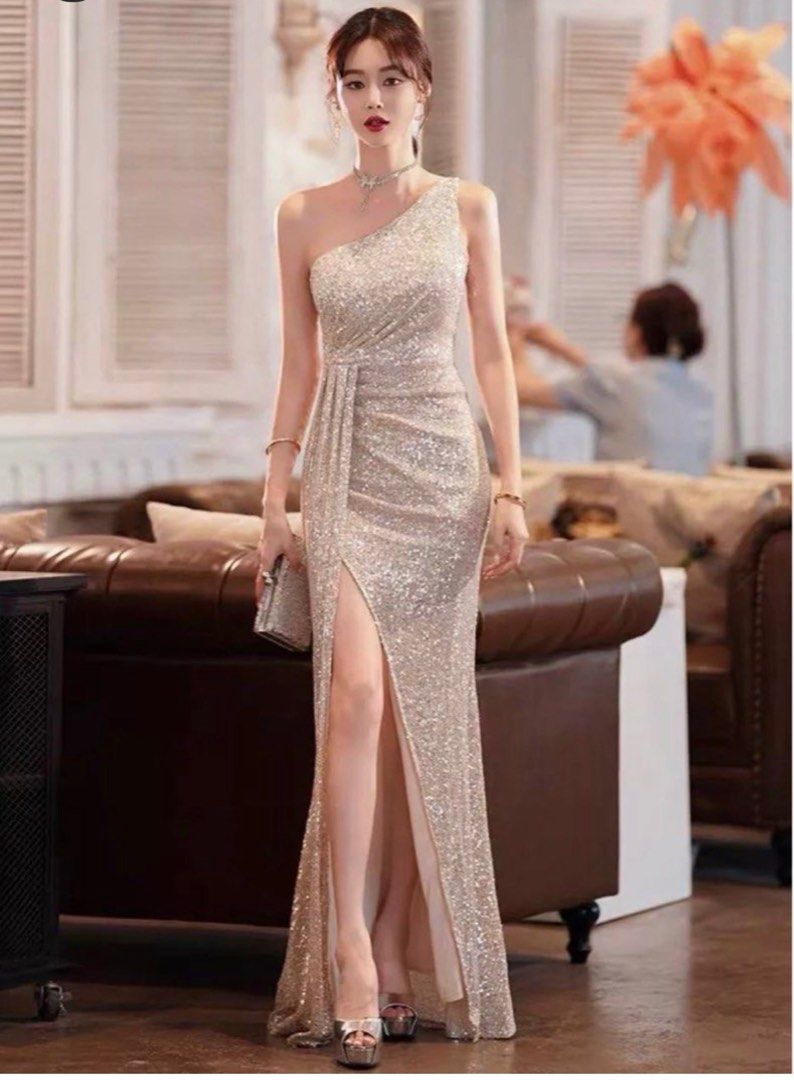 Sequin Dress Gown in Champagne Women s Fashion Dresses Sets
