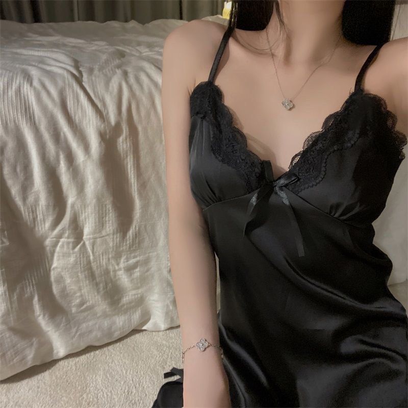 Sexy lingerie pyjamas sleeping night dress黑色性感蕾丝睡裙 XL Size