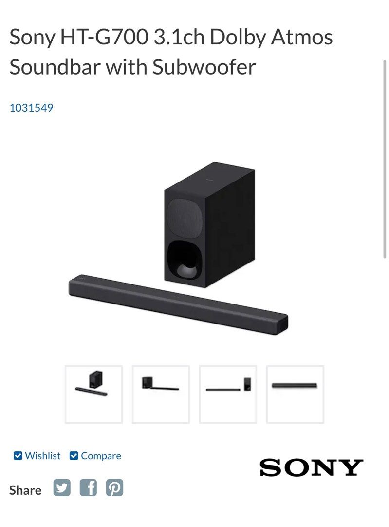 Sony HT-G700 Soundbar, Audio, Soundbars, Speakers & Amplifiers on Carousell
