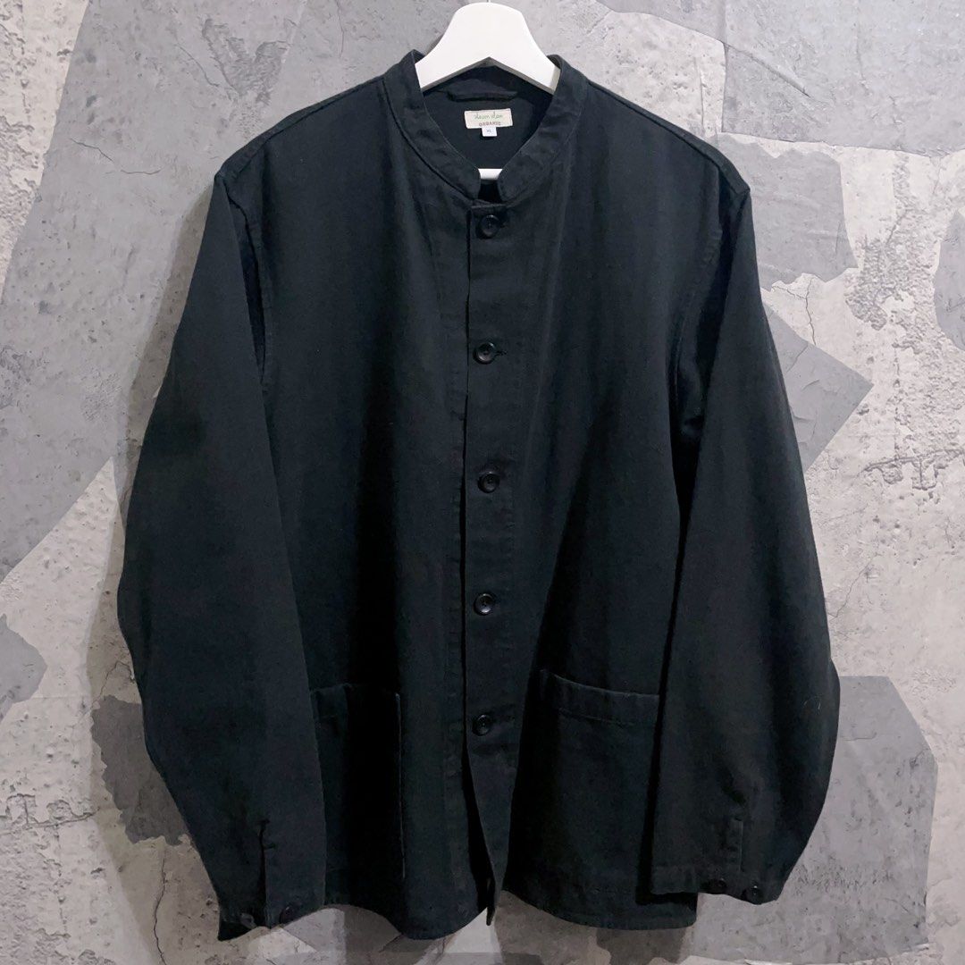 Steven Alan Organic O/D STAND COVERALL 黑色棉質立領夾克 XL 日牌 寬鬆 工裝 休閒