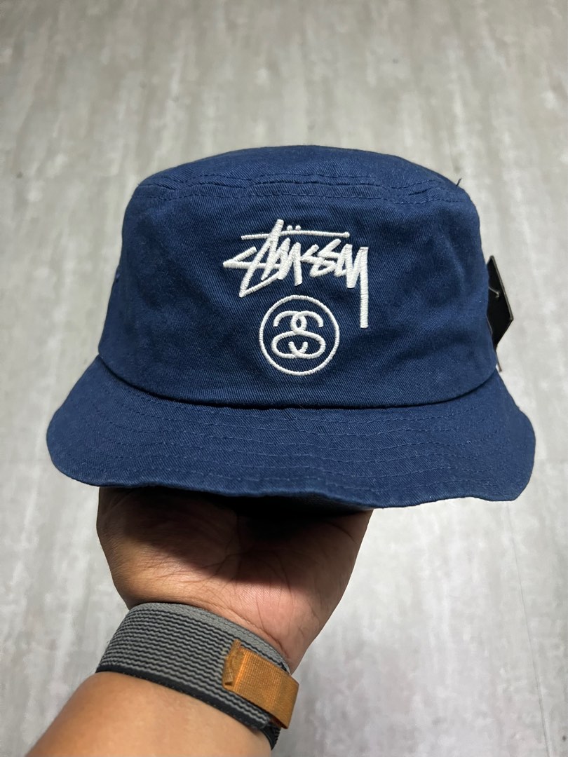 Stussy navy discount bucket hat