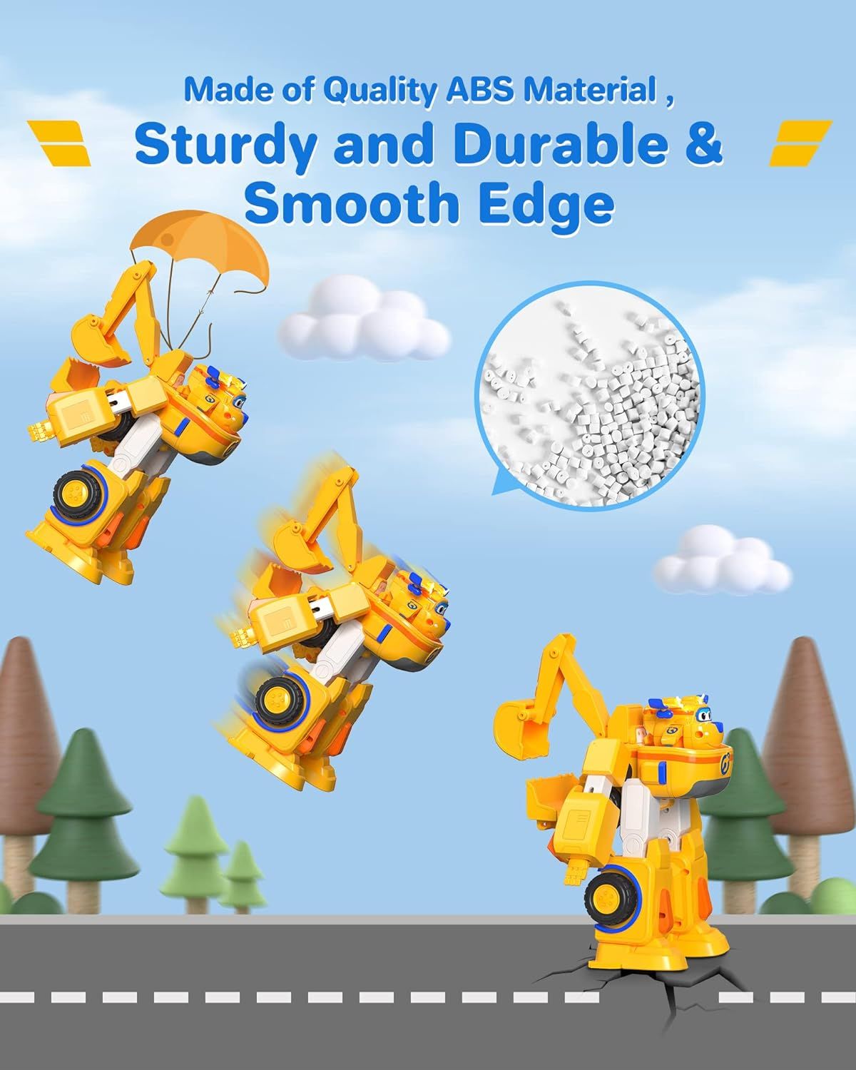 Super Wings Donnie s Dozer Transforming Toy Vehicle Set Includes Transform a Bot Donnie Figure 2 Scale Donnie