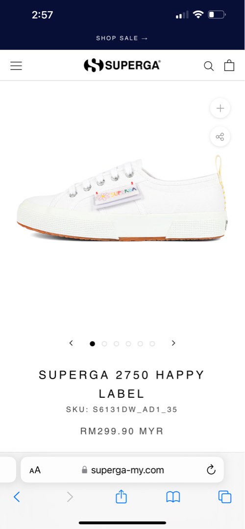 SUPERGA 2750 HAPPY LABEL White Shoes Women s Fashion Footwear