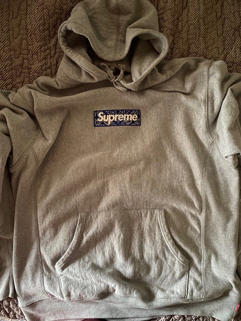 Grey supreme deals bandana hoodie