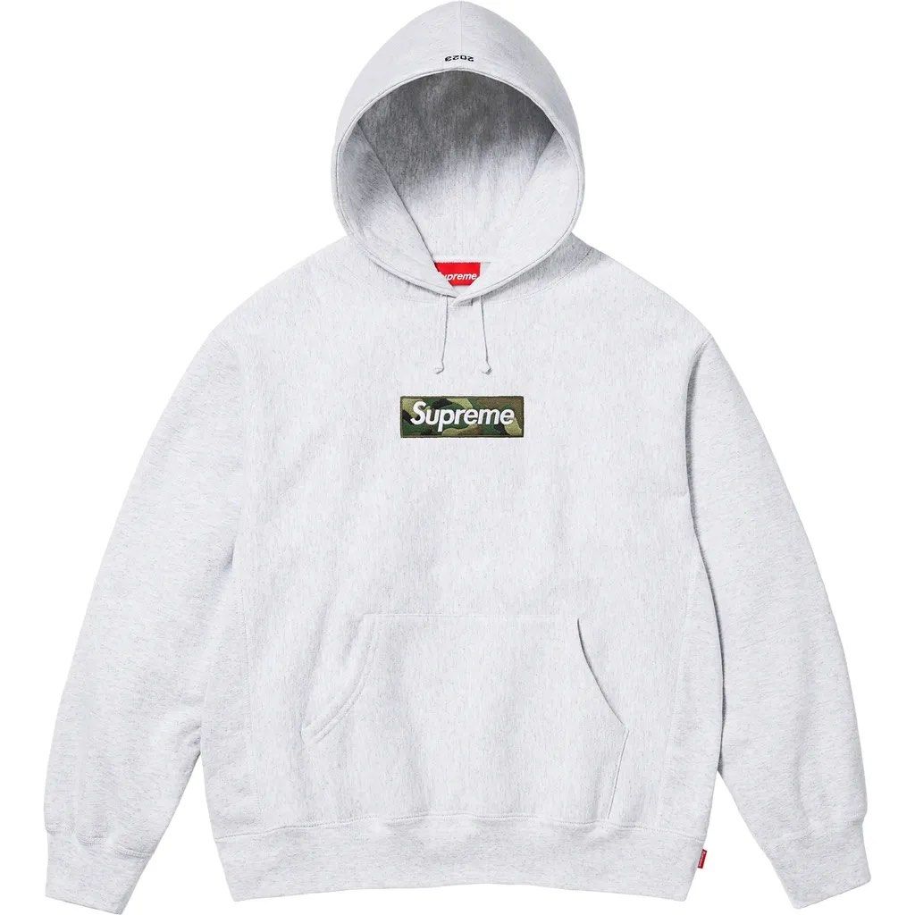 SUPREME BOX LOGO HOODIE SWEATSHIRT ASH GREY FW23 Men s Fashion
