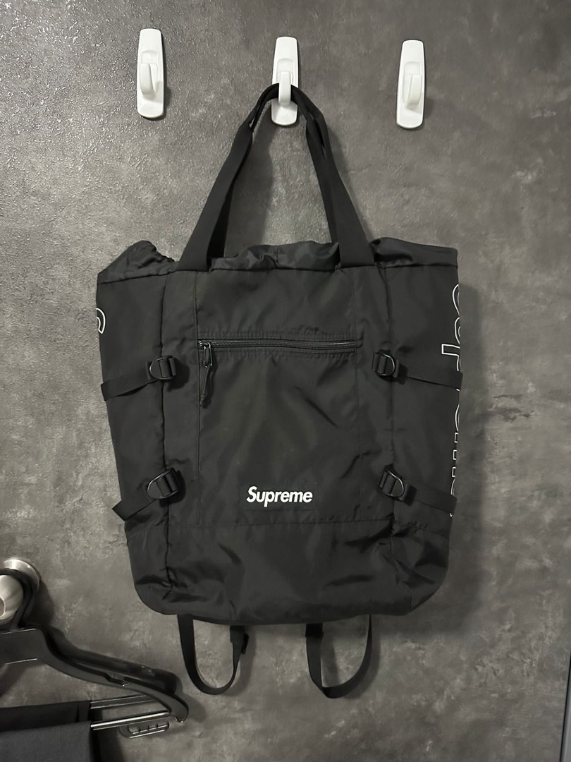 Supreme tote backpack black discount
