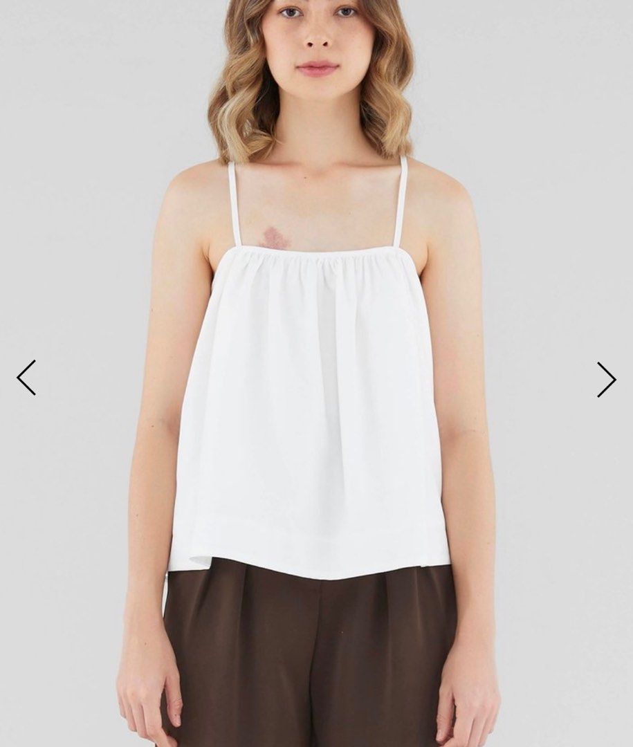 White cheap flowy cami