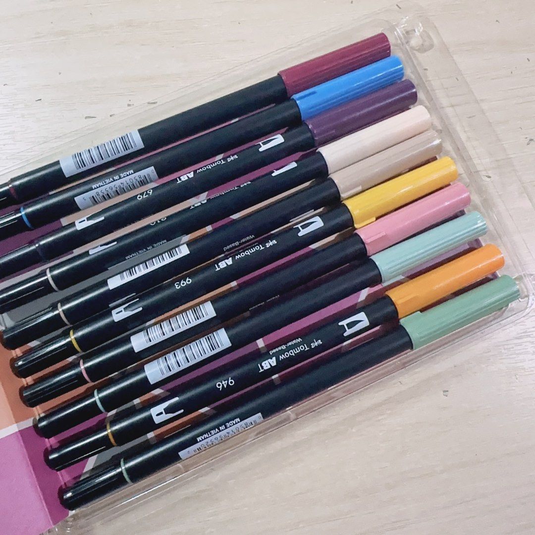 Tombow Dual Brush Pens Cottage (10 colors), Hobbies & Toys, Stationary & Craft, Craft Supplies