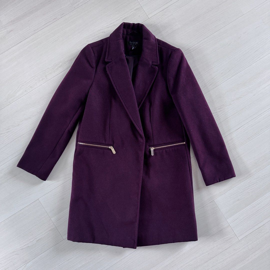 Topshop outlet burgundy coat