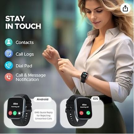Truefree GT1 SmartWatch for Men Women 1.96 Full Touch Screen