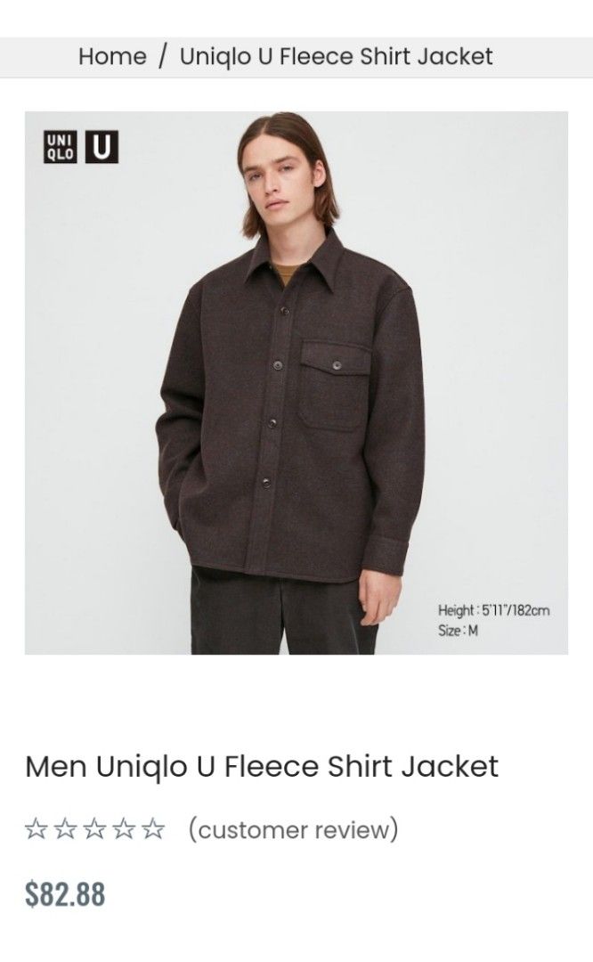 Uniqlo u fleece shirt jacket discount
