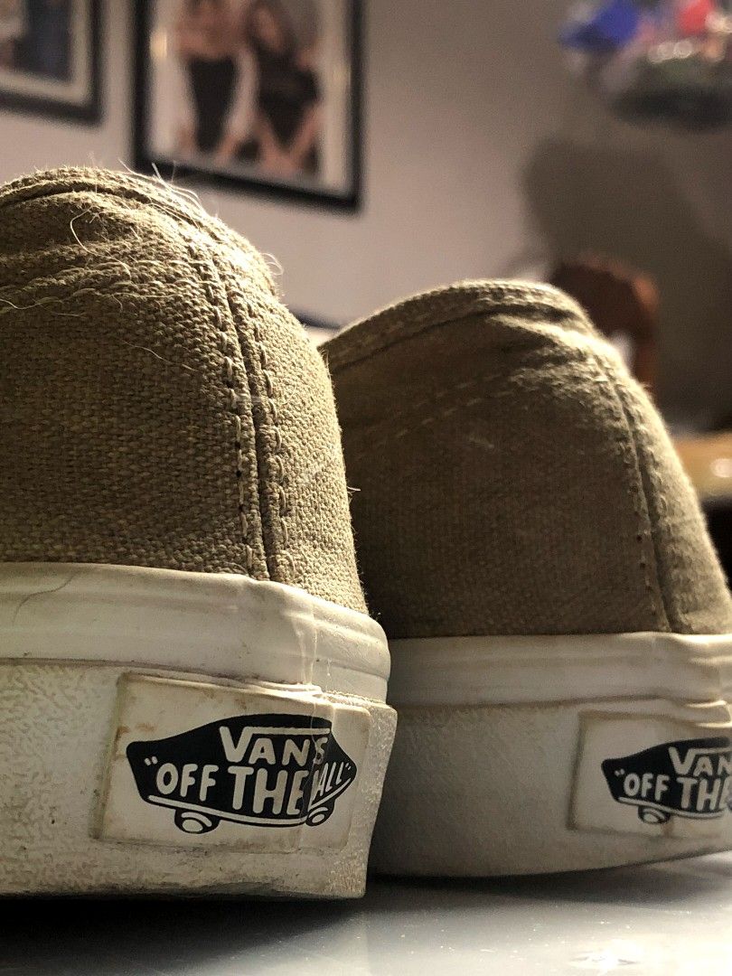 Tan vans with leather laces 2025