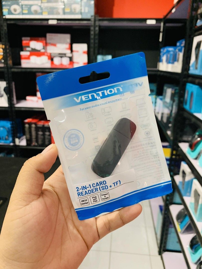 Vention 2in1 SD MicroSD Card Reader USB 2.0 Black CLEBO (Category: Cables & Adaptors) located in Makati City. Submitted by techubstoreandaccessories (Listing ID 1281377818, Image 1). Description: Vention 2in1 SD MicroSD Card Reader USB 2.0 Black CLEBO Ready for Pick-Up / Same Day Delivery Via Lalamove‼️ DETAILS: ✅ Actual Picture Posted. ✅BRAND NEW, SEALED, & ORIGINAL. ✅7 Days Replacement for Factory Defects and 1year Limited Warranty. (Terms and 