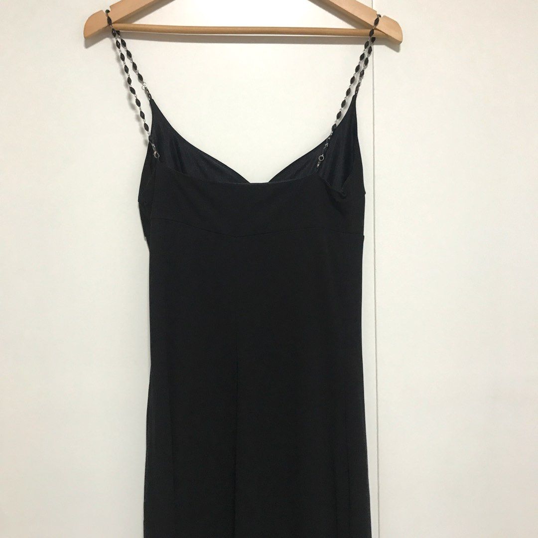 Vintage 90s y2k kookai black micro mesh midi / maxi dress with beaded chain  strap evening cocktail prom, Women's Fashion, Dresses & Sets, Dresses on  Carousell