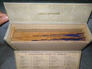 Vintage Antique Rare Linguaphone French Course 78RPM Vinyl LP Record Set With Case - From Japan