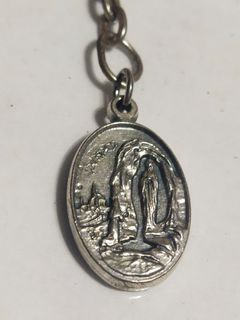 Vintage "St.Bernadette-Mother Mary" pendant/Key Chain/"Ex Indumentis"/1960s era/ITALY/Very Holy!